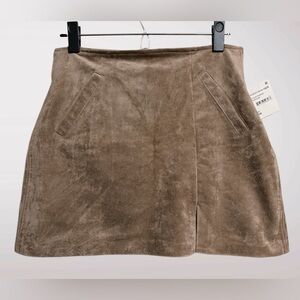 Tan Suede Skirt w/ Pockets